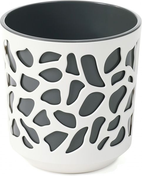 Горшок для цветов Lamela Дуэт 140 круглый 2,4л крем/антрацит 