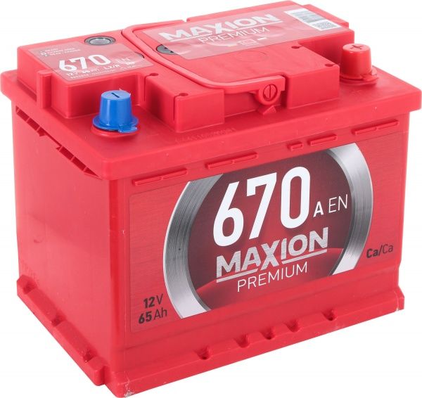 Аккумулятор автомобильный MAXION Premium 6СТ - 65 А2E 670 R 65А 12 B «+» справа
