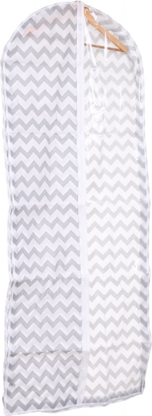 Чехол для хранения объемный Шеврон Vivendi 150x60 см белый с серым