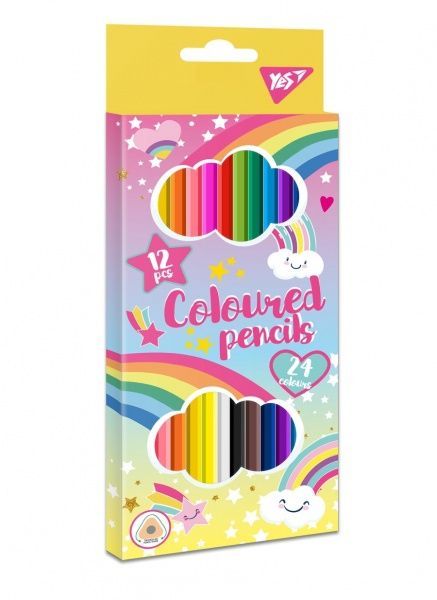 Олівці кольорові Unicorn 12/24 кольори 290606 YES