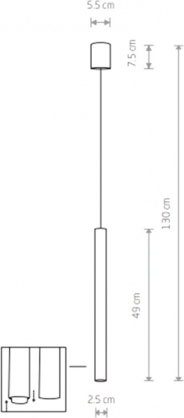 Подвес Nowodvorski Laser 1x10 Вт G9 черный 8797 