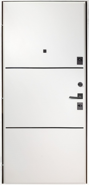 Дверь входная Булат Термо FORTEZZA (Квадро) 536 mamba morion / белый супермат 2050x950 мм правая