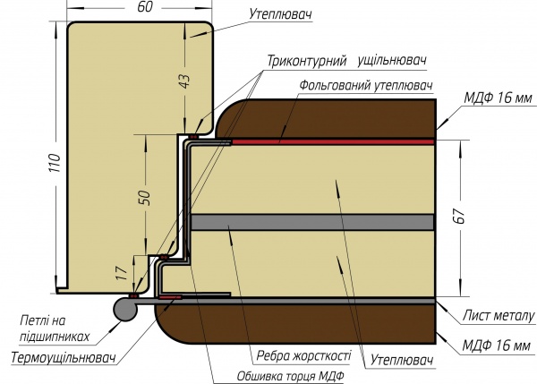 Дверь входная Булат Ультра (квадро) 539/237 mamba morion / рустик авиньон блан 2050x950 мм правая