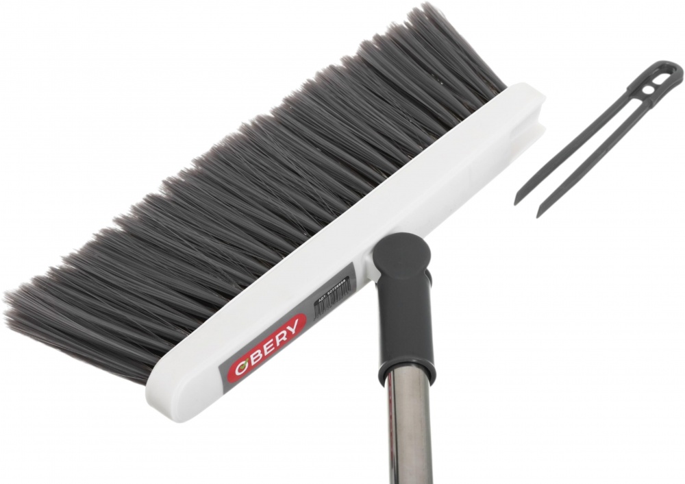 Комплект для уборки пола совок и щетка складные белый OBERY 103 см