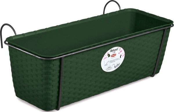 Ящик балконний Stefanplast Natural прямокутний 9,2л темно-зелений (75862) 
