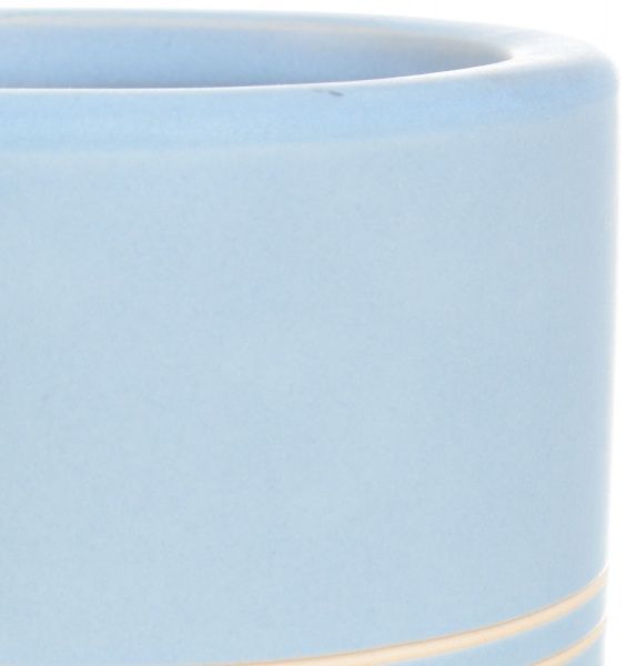 Горщик Viet Thanh Ceramic з блюдцем циліндр з різьбою 13х12 см VT.11370-3 круглий ніжно-блакитний 
