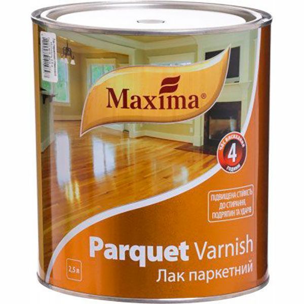 Лак паркетний Maxima глянець 2,5 л безбарвний
