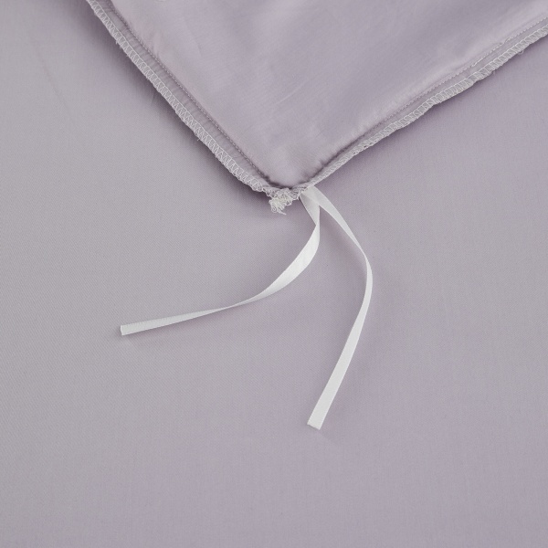 Комплект постільної білизни Solid сімейний однотонний сірий La Nuit 