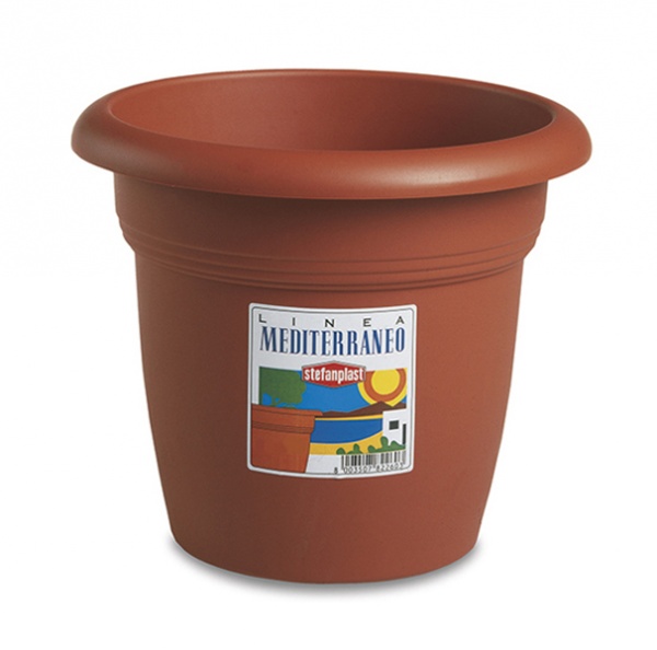 Вазон пластиковый Stefanplast Linea Mediterraneo круглый 30 л терракот (82450) 