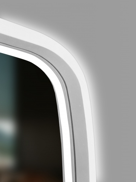 Дзеркало з вбудованим підсвічуванням Luxury Wood New Art Slim LED ясен сніжно-білий 550x850 мм 