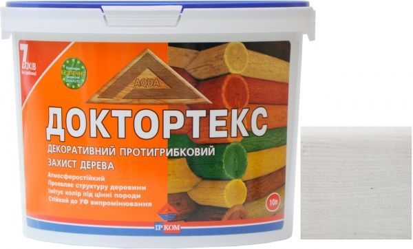 Лазур ІРКОМ Доктортекс ІР-013 білий шовковистий мат 10 л