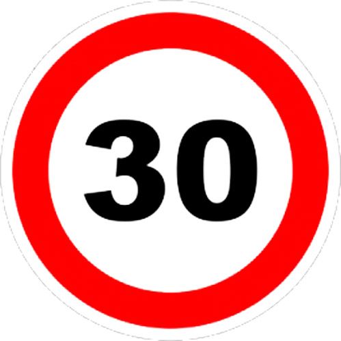 Наклейка Ограничение максимальной скорости 30 км/ч