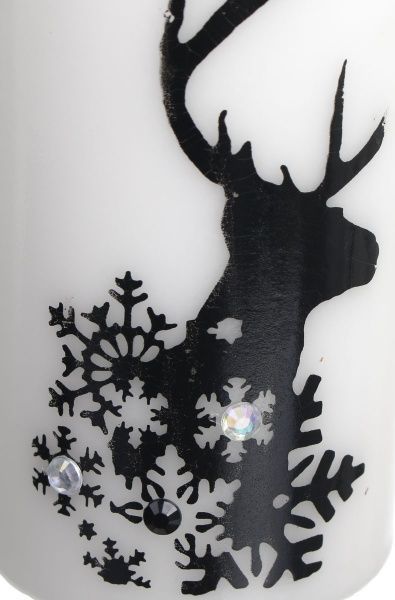 Свічка Циліндр трафаретна Олені (кристал) 70х120 Pako-If