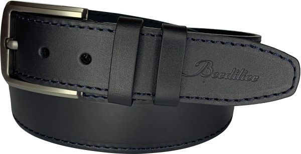 Ремінь шкіряний класичний 40 мм чорний прошитий 01400020 