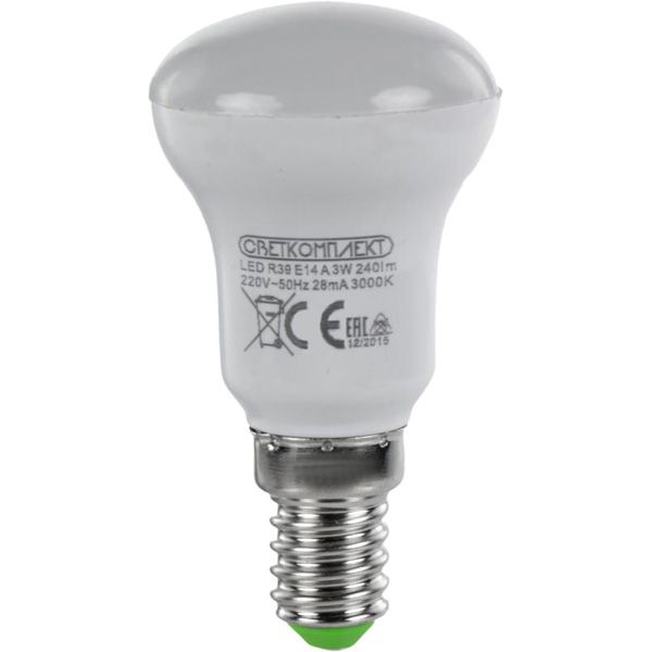 Лампа светодиодная Светкомплект 3 Вт R39 матовая E14 220 В 3000 К 
