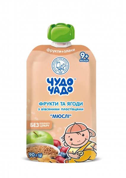 Пюре фруктово-ягідне Чудо-Чадо Мюслі 90 г 