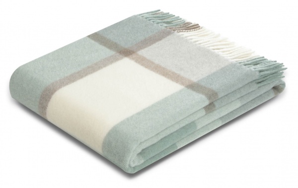 Плед Bergamo green 130x170 см зелений/білий/сірий Biederlack 