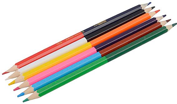Набір олівців кольорових 12 кольорів Double 6 шт. ZiBi