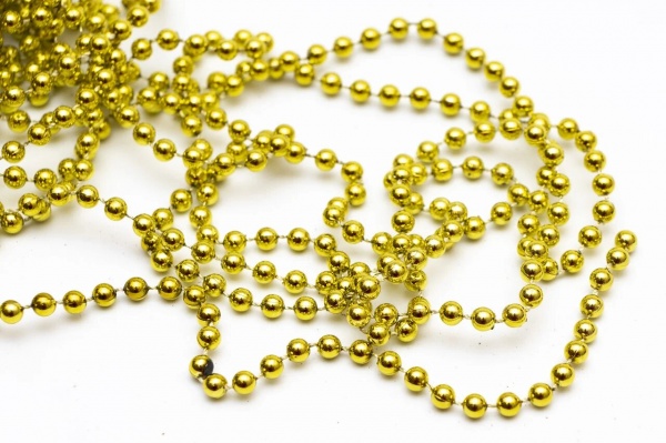 Бусы для елки оранжевые, 5 мм 6 м, 250065