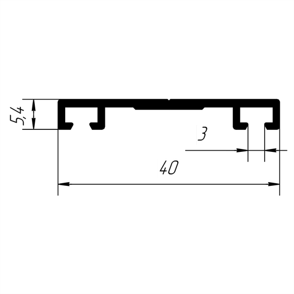 Профиль соединительный АЛЮПРО крышка (АПК) 40х5,4мм x 3,05м коричневый 