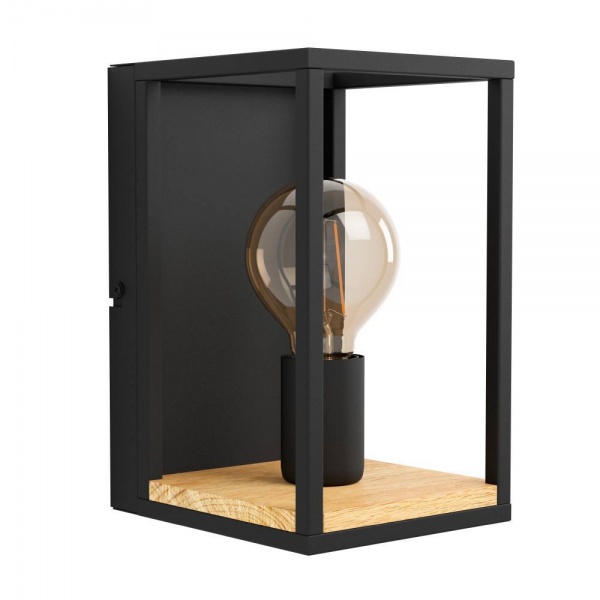 Бра Eglo Libertad 1x40 Вт E27 чорний/дерево 99796 