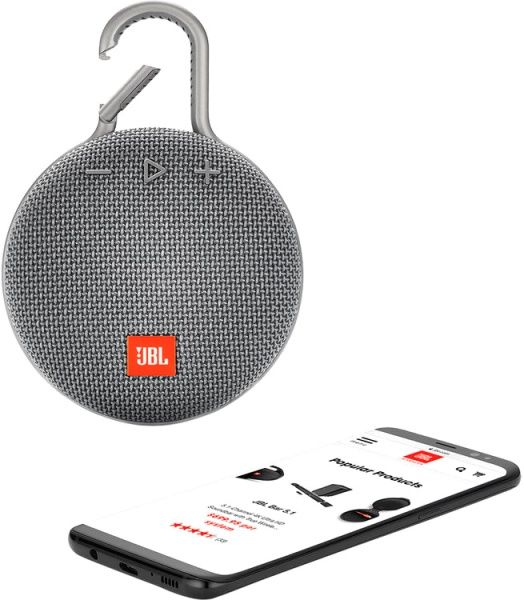Акустична система JBL® Clip 3 1.0 grey JBLCLIP3GRY