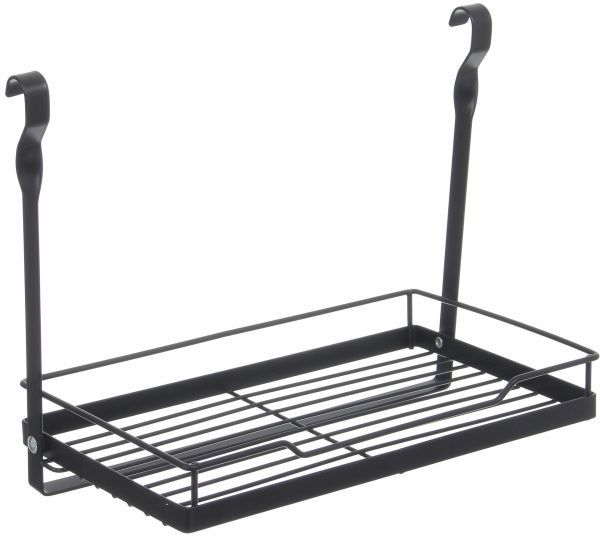 Полка для специй Flamberg одинарная большая на рейлинг черный