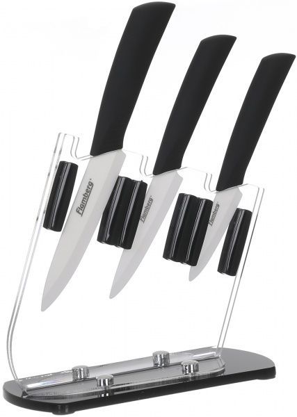 Набор ножей на подставке акриловой 3 предмета Flamberg
