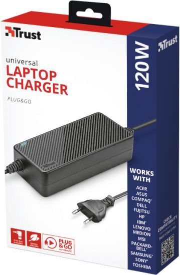 Зарядное устройство Trust Plug & Go 120W Universal Laptop Charger 21751