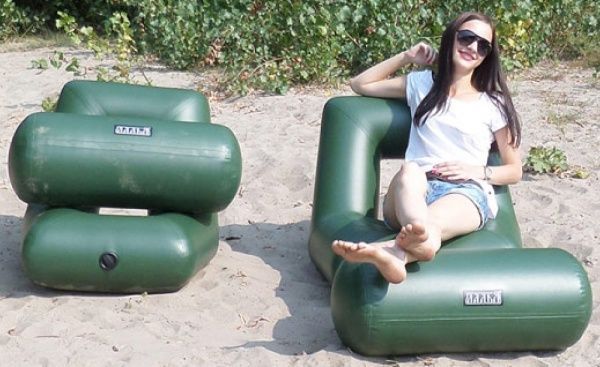 Крісло надувне для човна Ладья ПВХ ЛКН 310-330 зелений