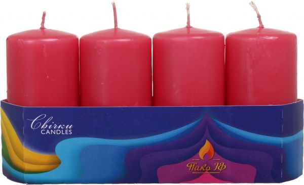 Набор свечей красных 4 шт.