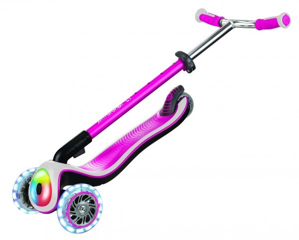 Самокат Globber Самокат GLOBBER серії ELITE DELUXE рожевий, колеса з підсвіткою, 50кг, 3+, 3 колеса рожевий 444-810 