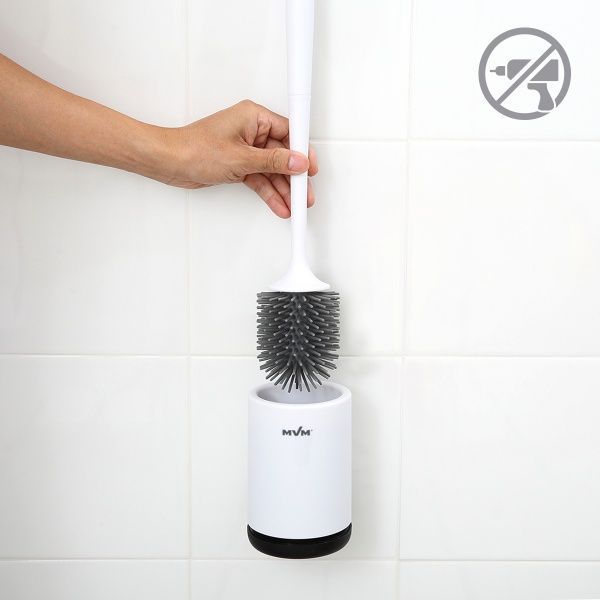 Ершик для унитаза MVM BP-12 белый с черным