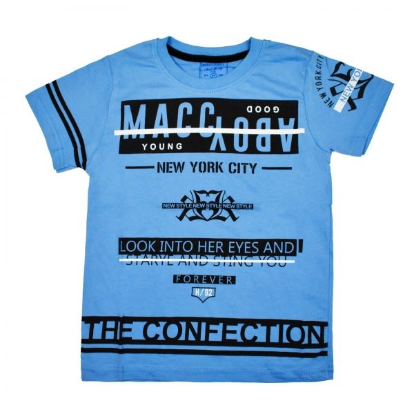 Футболка для девочки Macma р.134 голубой 9024 