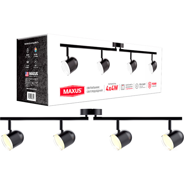 Спот Maxus Spot Light MSL-01C 4x4 Вт черный 
