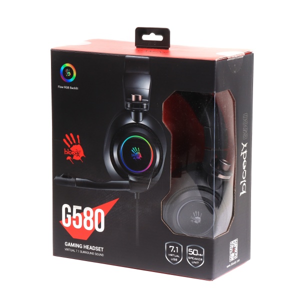 Наушники A4Tech black (G580 Bloody (Black)) 7.1 виртуальный звук 