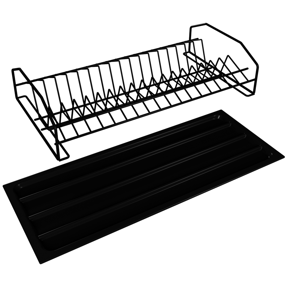 Сушарка для посуду DC однорівнева 500 мм термопластична чорна без борта