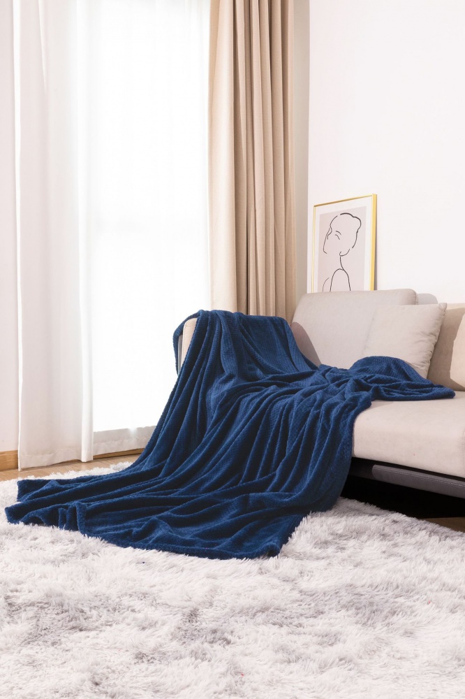 Плед Dota Sherpa 200x220 см синий La Nuit