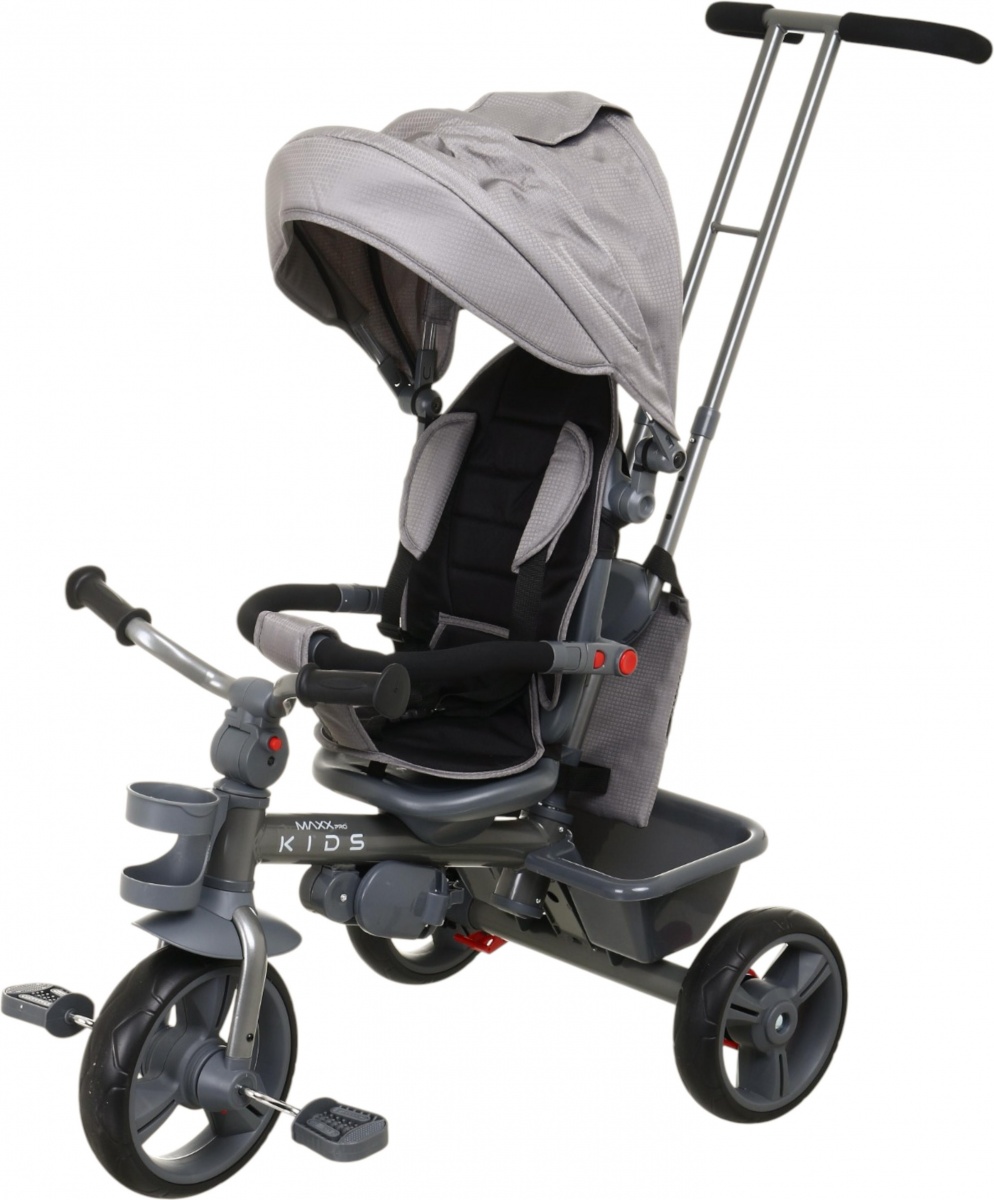 Велосипед трехколесный MaxxPro kids с балдахином гранит серый — фото 1