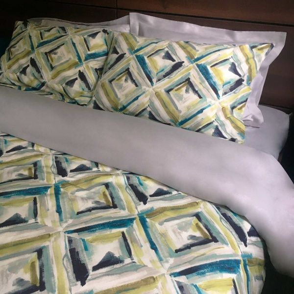 Комплект постельного белья Digitale Style евро зеленый с серым Прованс 