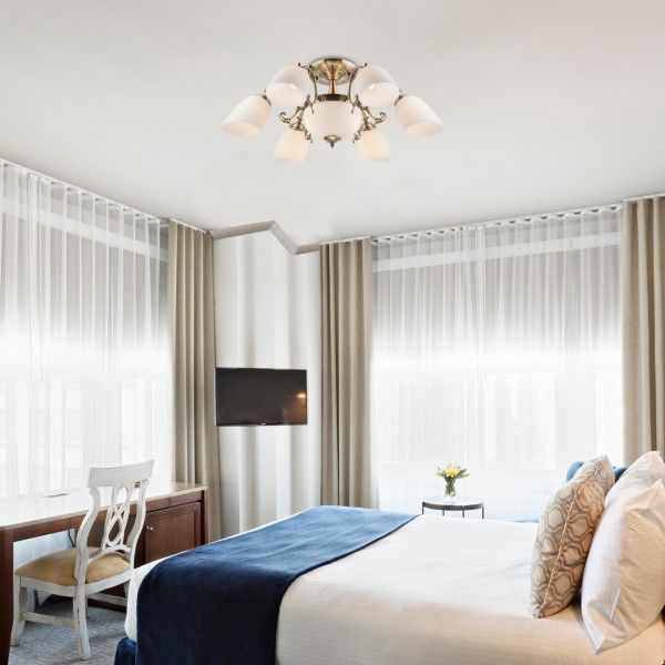 Люстра потолочная Strotskis Ariele 8x60 Вт E27 античная бронза 22010/6+2 