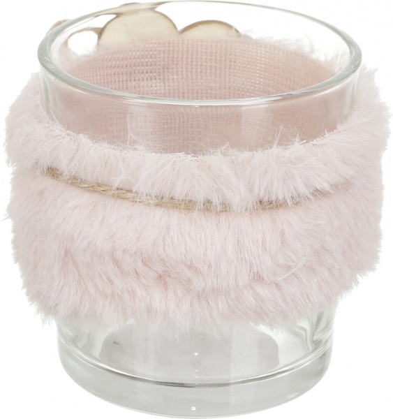 Подсвечник с искусственным мехом 73х73х80 мм