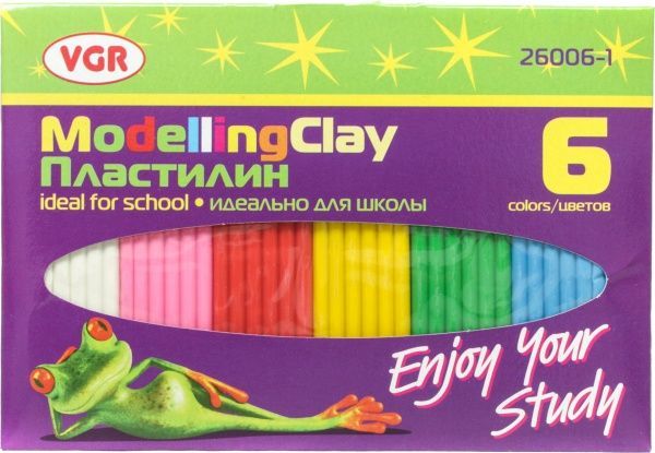 Пластилин 6 цветов 100 г 26006-1 VGR