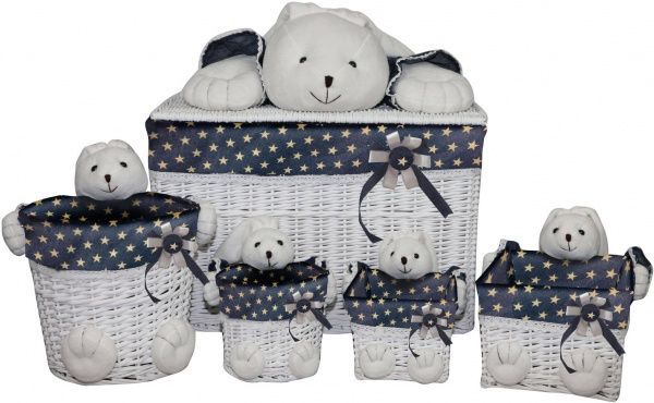 Кошик плетений Tony Bridge Basket з текстилем дитячий 28х26х22 см JME18-3TK-2 