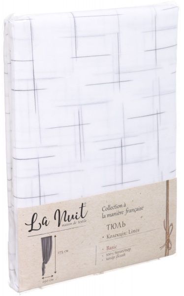Тюль Lines 290х275 см білий La Nuit