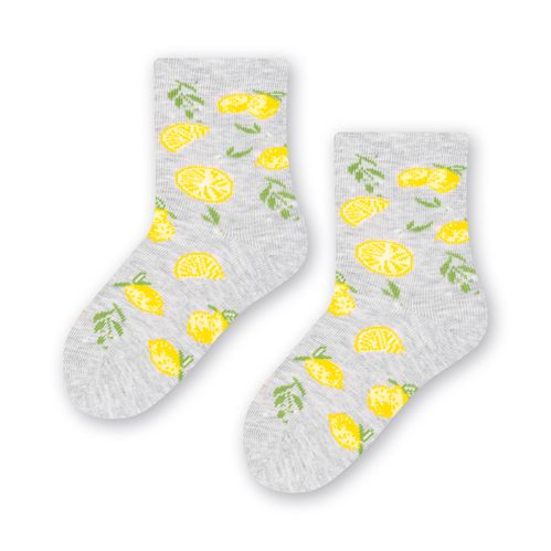 Носки детские для девочек Steven 138240 р. 23-25 светло-серый меланж 