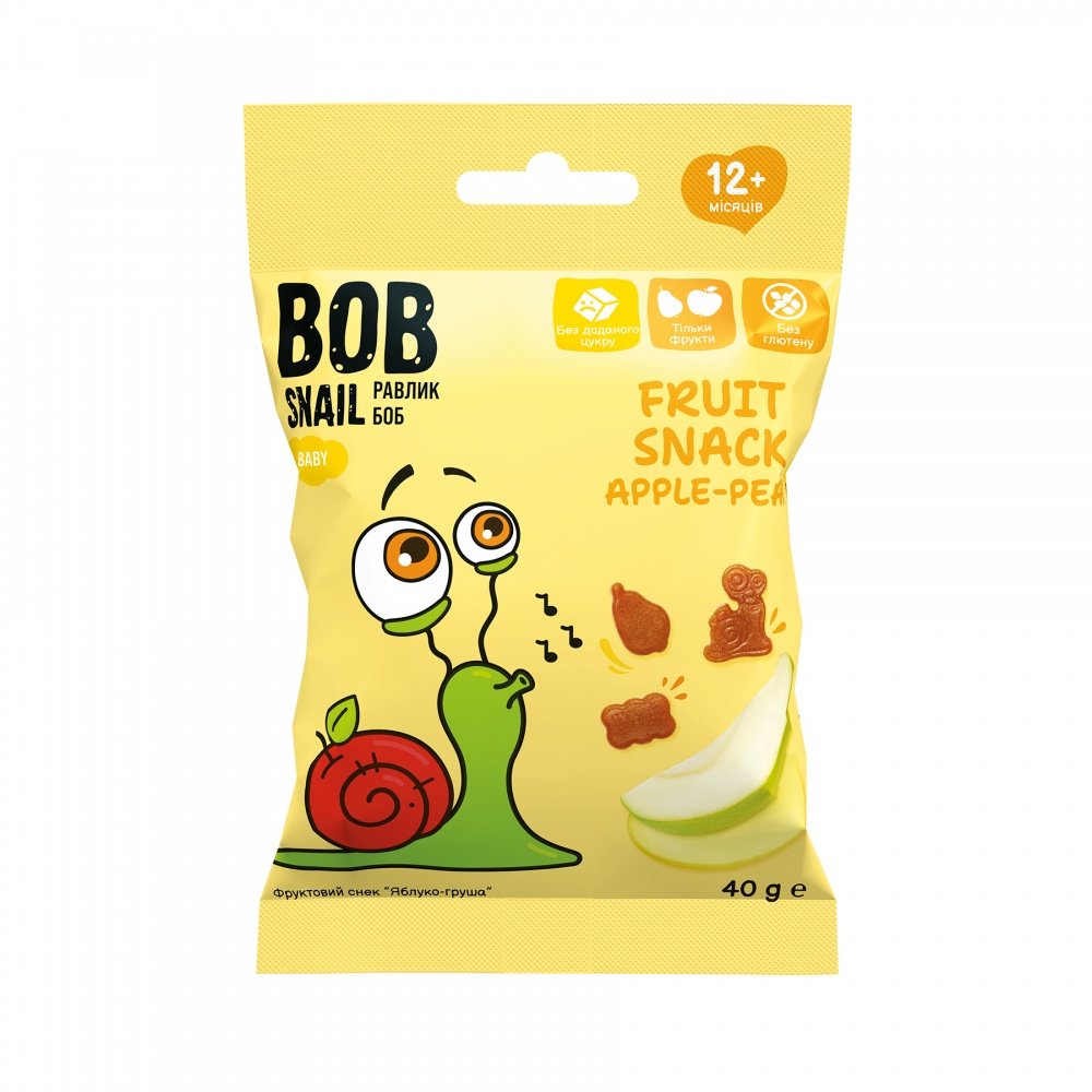 Снеки Равлик Боб Яблуко-ГРУША, 40г