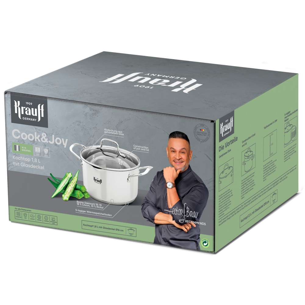 Кастрюля с крышкой Krauff Cook&Joy 1,8 л 26-238-116