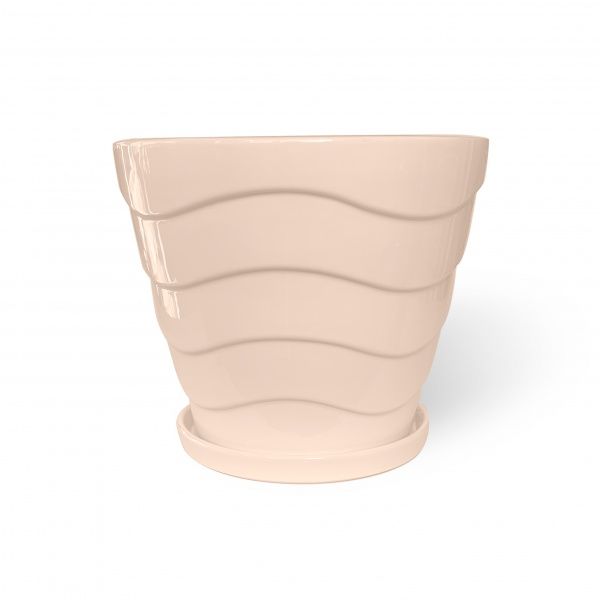 Горшок керамический Резон Конус с волнами фигурный 7,2л персиковый 