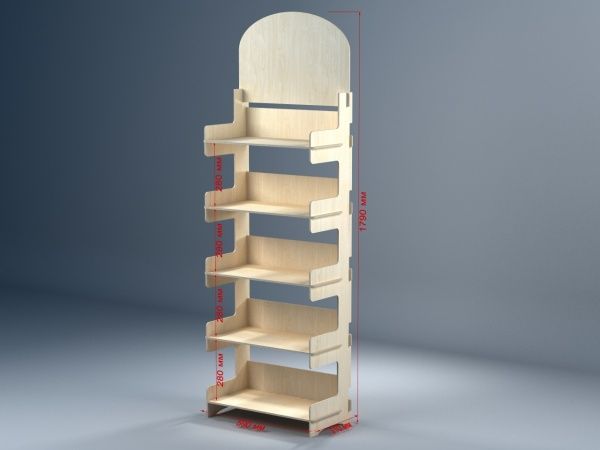 Стеллаж деревянный Андреа 59х179х31 см ST-1